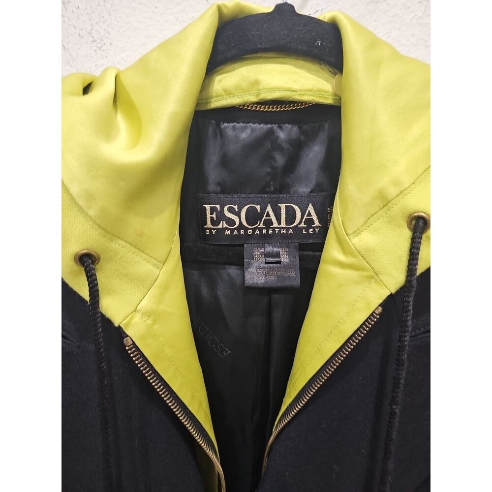 Escada Margaretha Ley Wool Black Jacket Blazer Removable Hoodie S - Picture 3 of 14